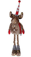 Мягкая новогодняя фигура-игрушка "Олень" рождественский Олень на телескопических ножках 102-150см