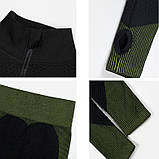 Розмір M (46) Ексклюзивний чорний з зеленим жіночий комплект для занять спортом, рашгард і лосини, фото 6