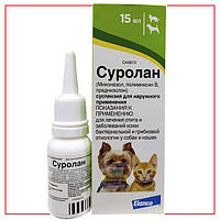 Суролан 15 мл (Surolan) — Вушні Краплі протизасновні для собак і кішок
