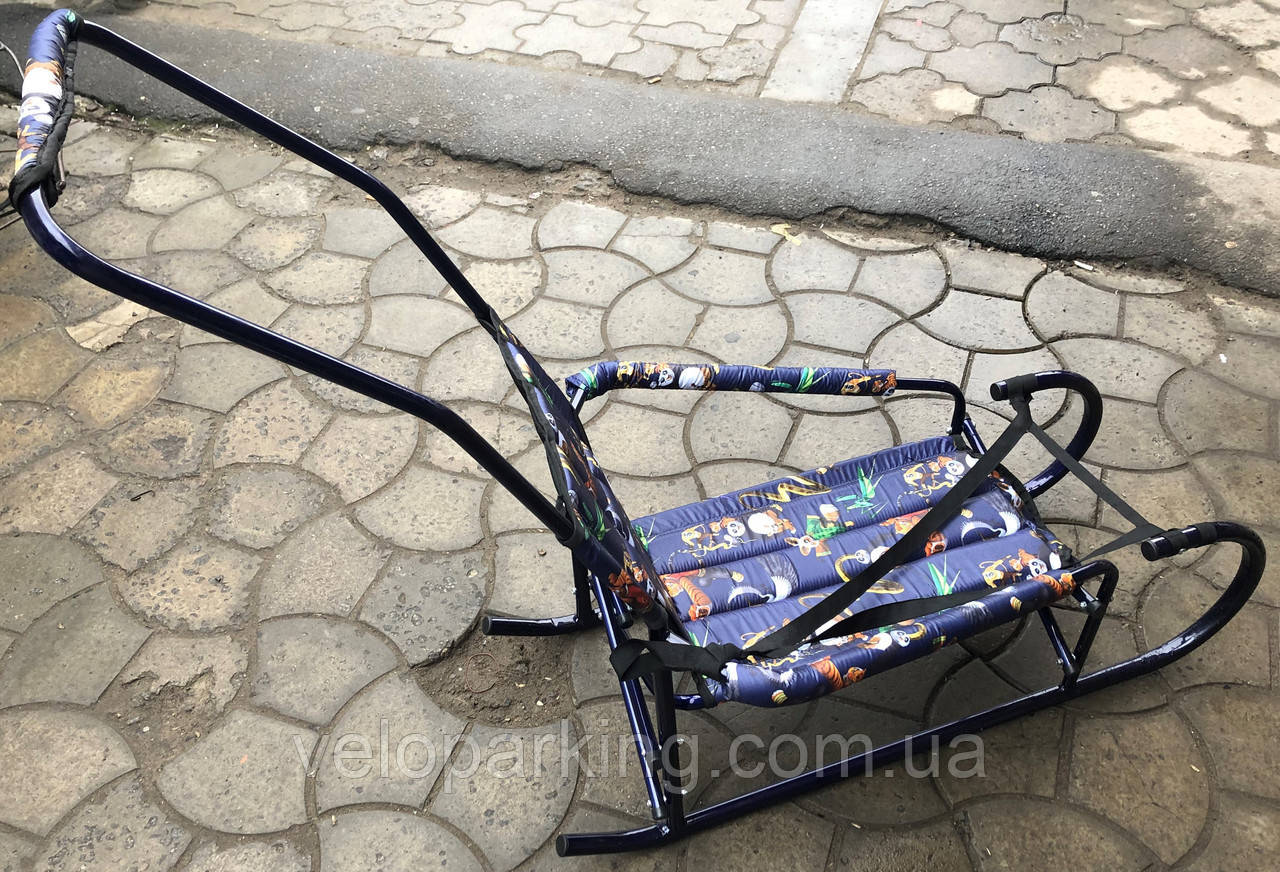 Дитячі складані санчата трансформер "Десна" з ручкою штовхачем (Україна)