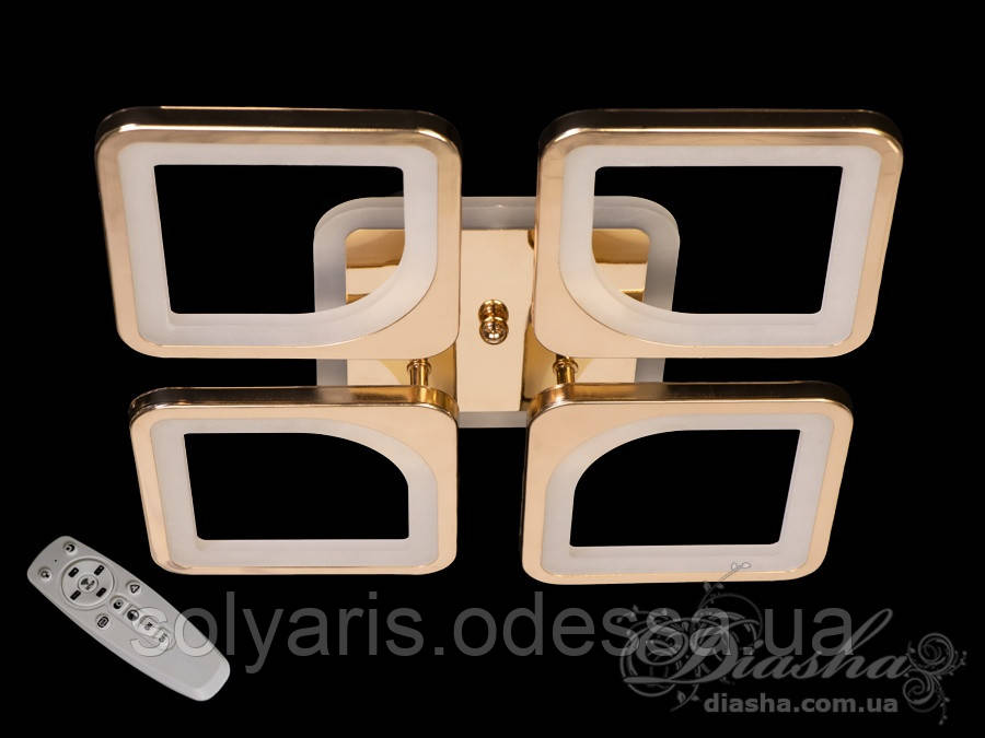 Стельова люстра з димером і LED-підсвіткою, колір золото, 80 W S8060/4G LED 3color dimmer