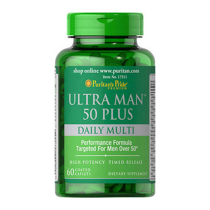 Вітамінно-мінеральний комплекс Puritan's Pride Ultra Man 50 Plus 60 caps, фото 1
