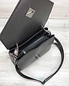 Жіноча чорна ділова сумка формату а4 портфель добротна оригінальна сумочка саквояж класична на плече, фото 2