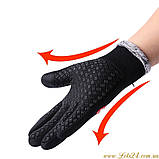 Зимові сенсорні рукавички хутряні, утеплені, флісові (для сенсорних екранів телефонів) Чорні L, фото 4