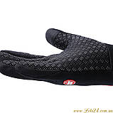 Зимові сенсорні рукавички хутряні, утеплені, флісові (для сенсорних екранів телефонів) Чорні L, фото 3