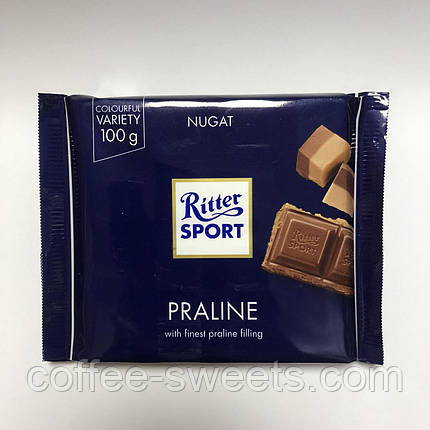 Шоколад молочний «Ritter Sport» Nugat Praline, 100 р., фото 2