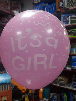 Воздушный шар рождение ребенка для девочки с надписью it'sa girl