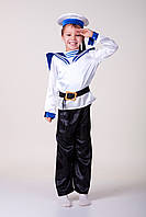 Детский карнавальный костюм для мальчика «Моряк» 120-130 см, бело-черный