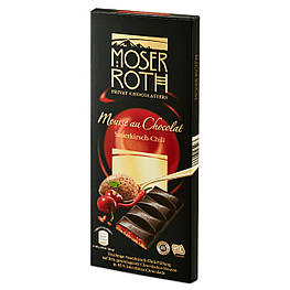 Німецький шоколад Moser Roth із шоколадним мусом і фруктовим прошарком із вишні та перцю Чилі