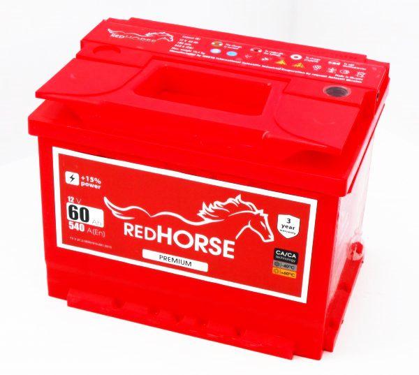 Акумулятор автомобільний RED HORSE 60 Ah (R+) (580А) PREMIUM