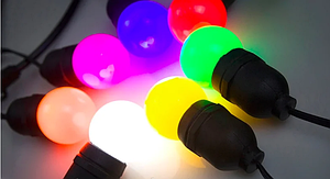 Вулична ретрогірлянда 15 метрів, 15 патронів Е27, подовжений патрон