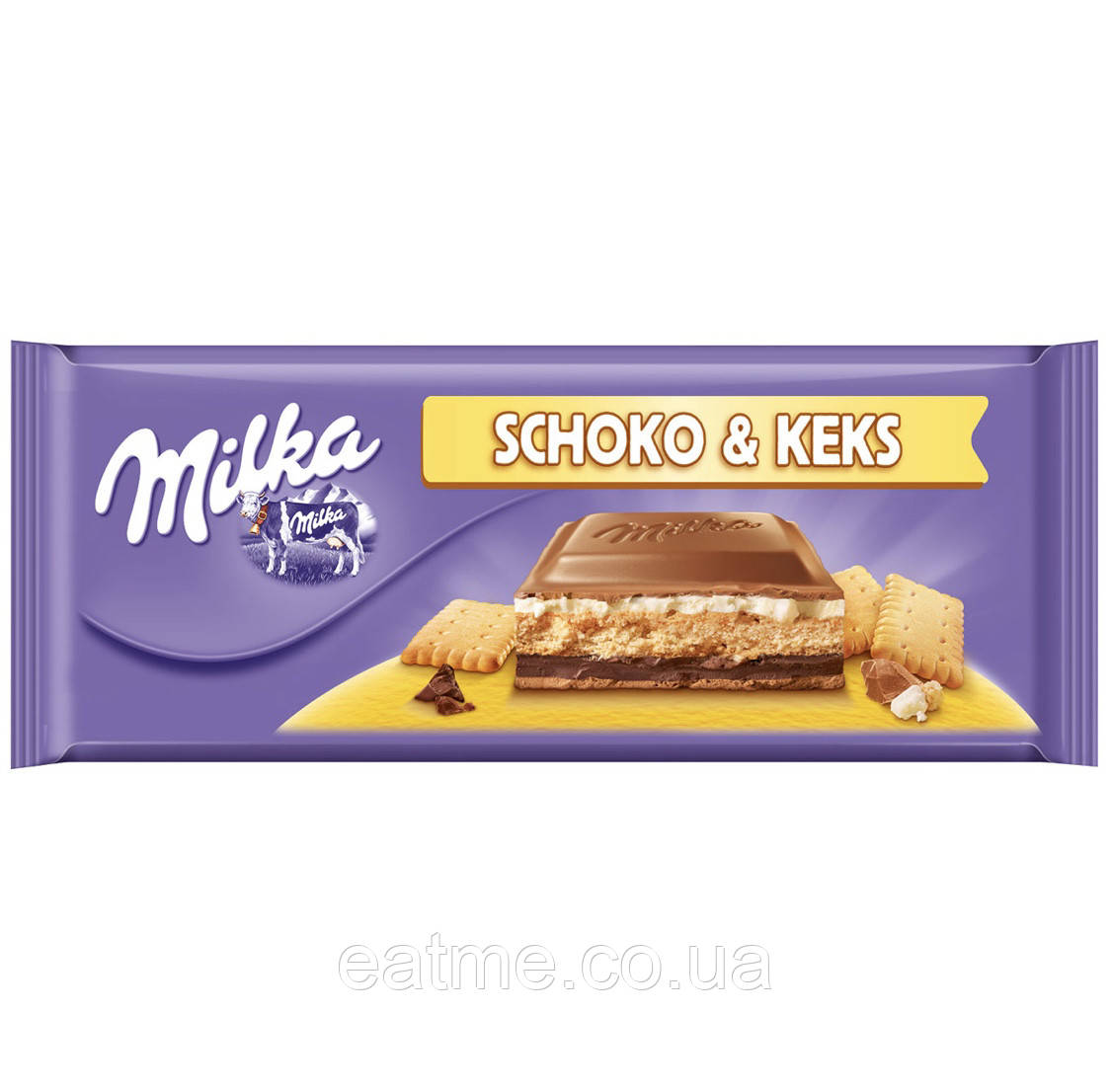 Milka Schoko&Keks Молочний шоколад із печивом 300g