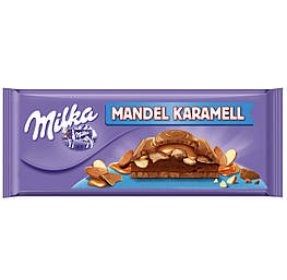 Milka Mandel Karamell Молочний шоколад із карамеллю та мигдалем 300g