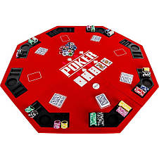 Накладка для гри в покер Pro Poker Compact 122x122 см Червоний, фото 2