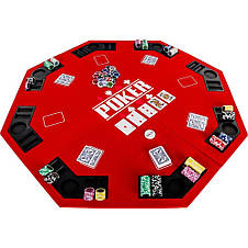 Накладка для гри в покер Pro Poker Compact 122x122 см Червоний, фото 3