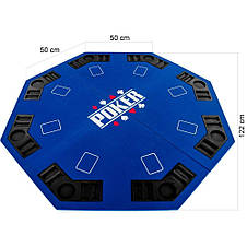 Накладка для гри в покер Pro Poker Compact 122x122 см Синій, фото 4