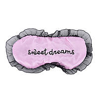 Шовкова маска для сну "Sweet Dreams рожева" Пов'язка на очі для жінок. Наглазна маска