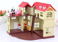 Большой домик Happy Family 012-10 животные флоксовые (аналог Sylvanian Families). Свет, фото 3