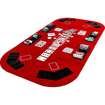Складаний покерний стіл Pro Poker Compact 160x80 см Червоний (830890), фото 5