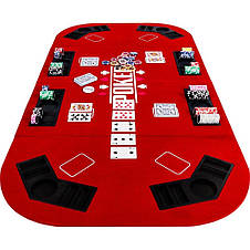 Складаний покерний стіл Pro Poker Compact 160x80 см Червоний (830890), фото 4