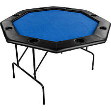 Складаний покерний стіл Pro Poker Compact 122x122x76 см Синій (830896), фото 3
