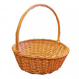 Подарунковий кошик із лози плетений діаметр 38 см для корпоративних подарунків, фото 3