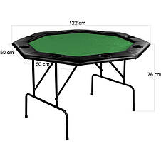 Складаний покерний стіл Pro Poker Compact 122x122x76 см Зелений (830897), фото 3