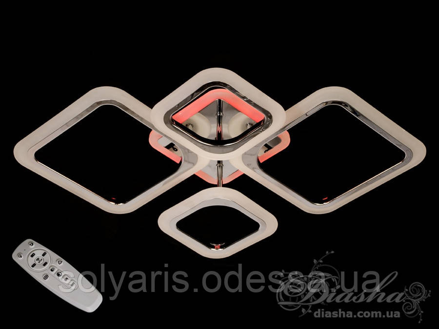 LED-люстра з димером і кольоровою підсвіткою, колір хром, 75 W A8060/2+2HR LED 3color dimmer