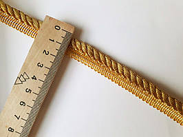 Шнур кант декоративний вшивний золотий люрексовий 8 мм. Ціна за 1 метр.