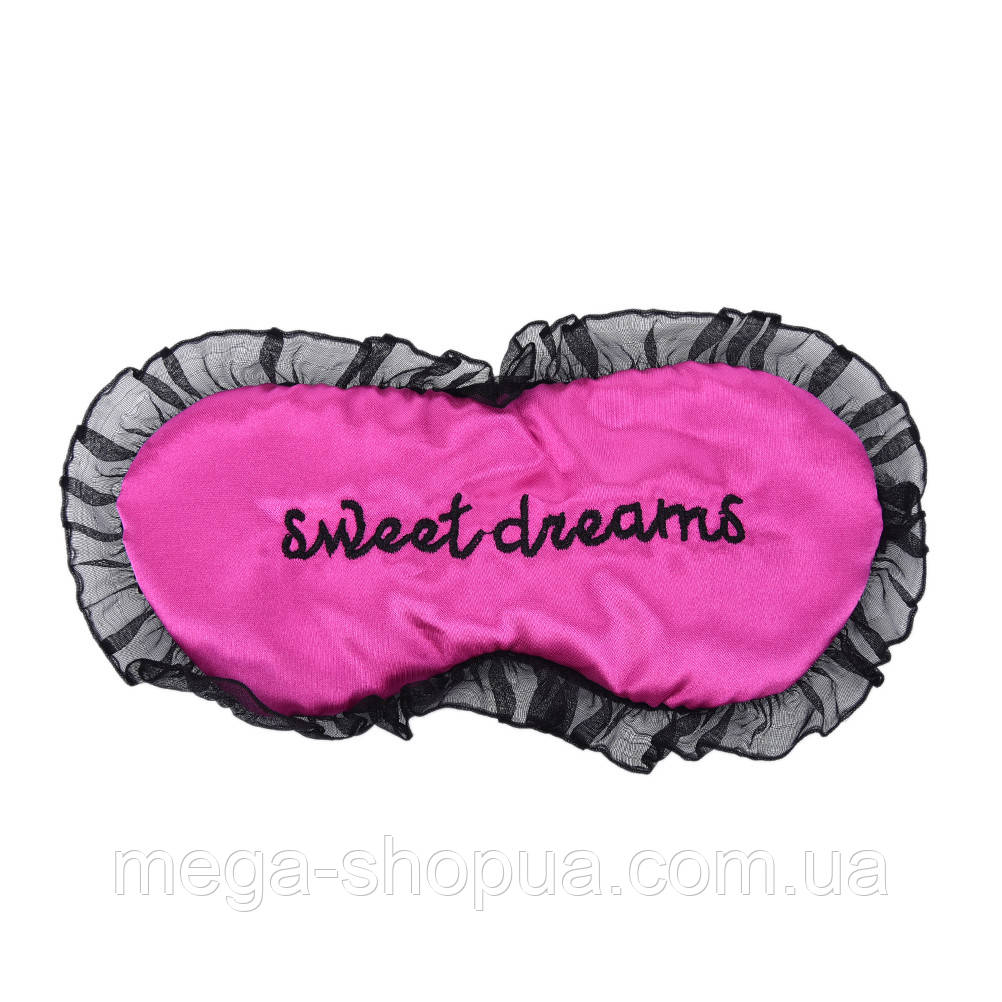 Маска для сну шовкова "Sweet Dreams червона" Пов'язка для жінок. Наглазна маска, фото 1
