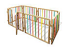 Манеж дитячий дерев'яний складаний 6-секційний кольоровий, фото 2