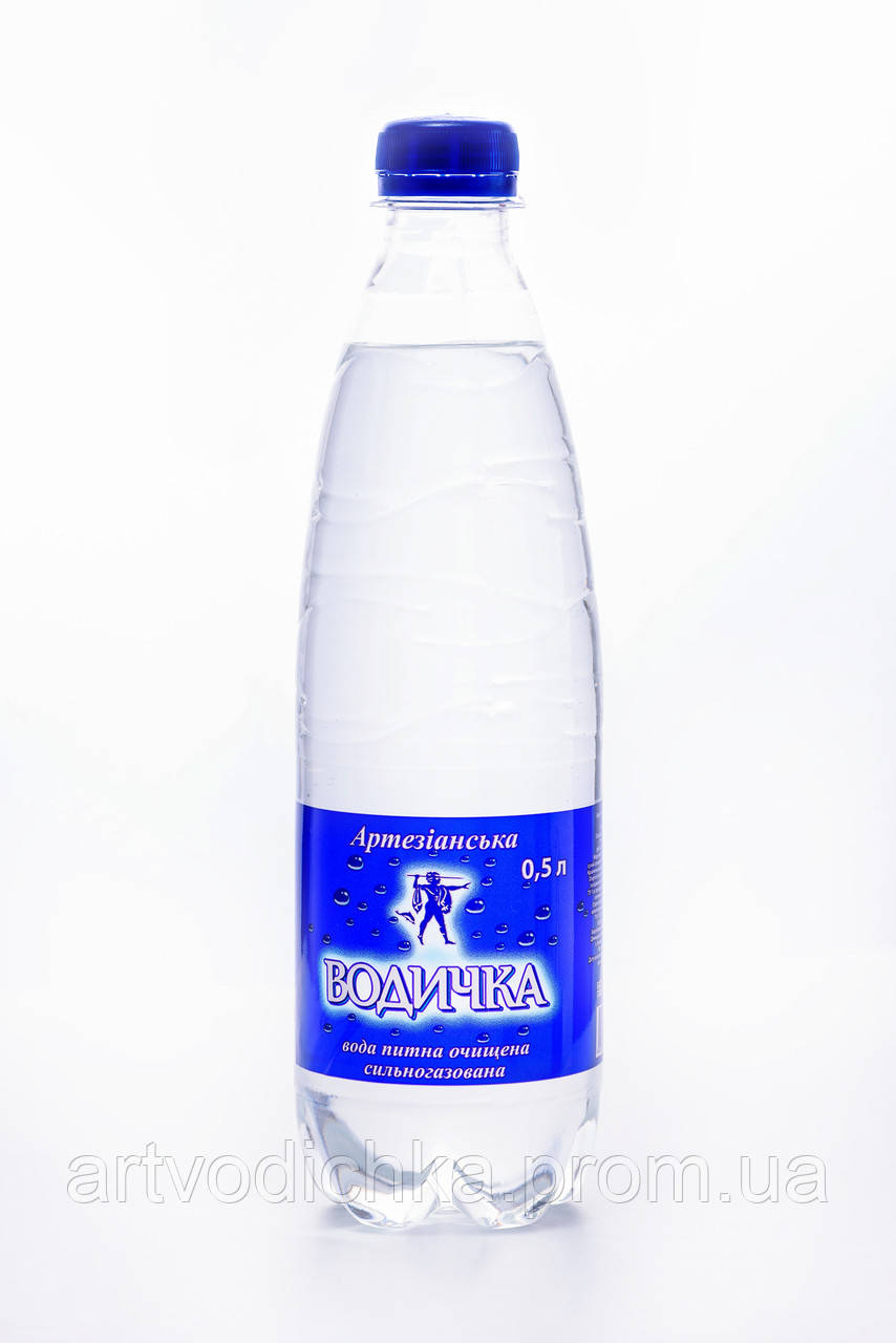 Вода "Водичка" 0,5 л, артезианська, сильногазована