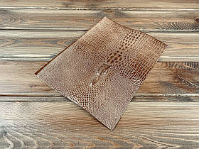 Шкіра штучна з тисненням крокодила 20*25 см колір Бежевий