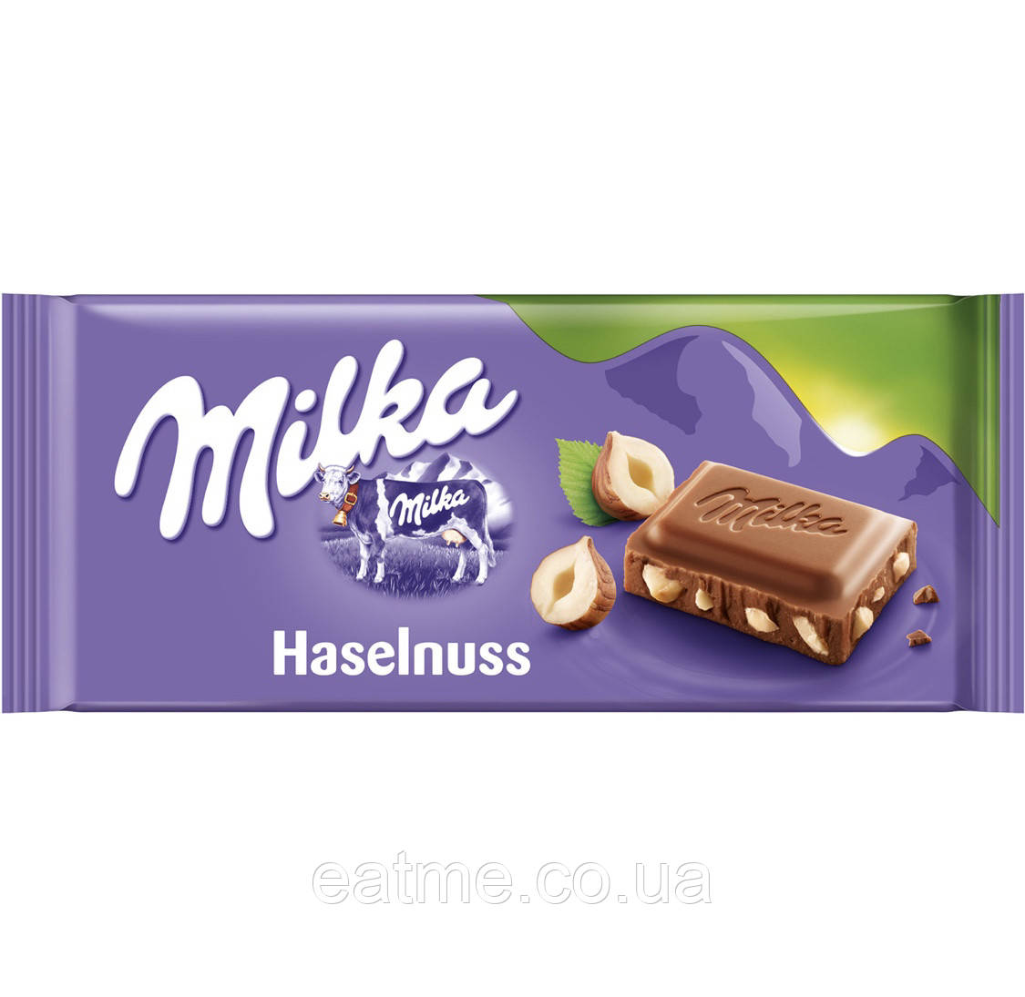 Milka Haselnuss Молочний шоколад із подрібненим фундуком 100g, фото 1