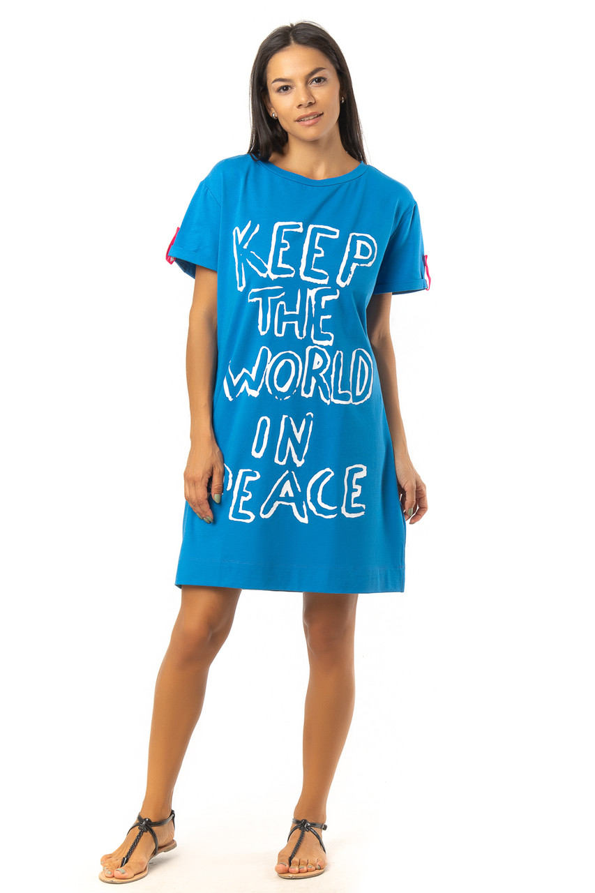 Плаття вільне KEEP THE WORLD IN PEACE оптом