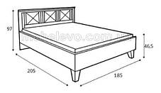Ліжко двоспальне Тіна 180 з каркасом  1010х1850х2045мм сосна каньйон + трюфель  Гербор, фото 3