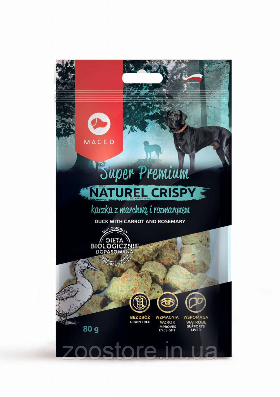 Ласощі для собак NATUREL CRISPY качка, морква 80г