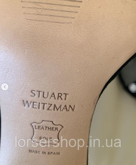 Босоножки женские Stuart Weitzman (Стюарт Вайцман) Morepearls черные замшевые с жемчужинами в наличии - фото 8 - id-p859523554