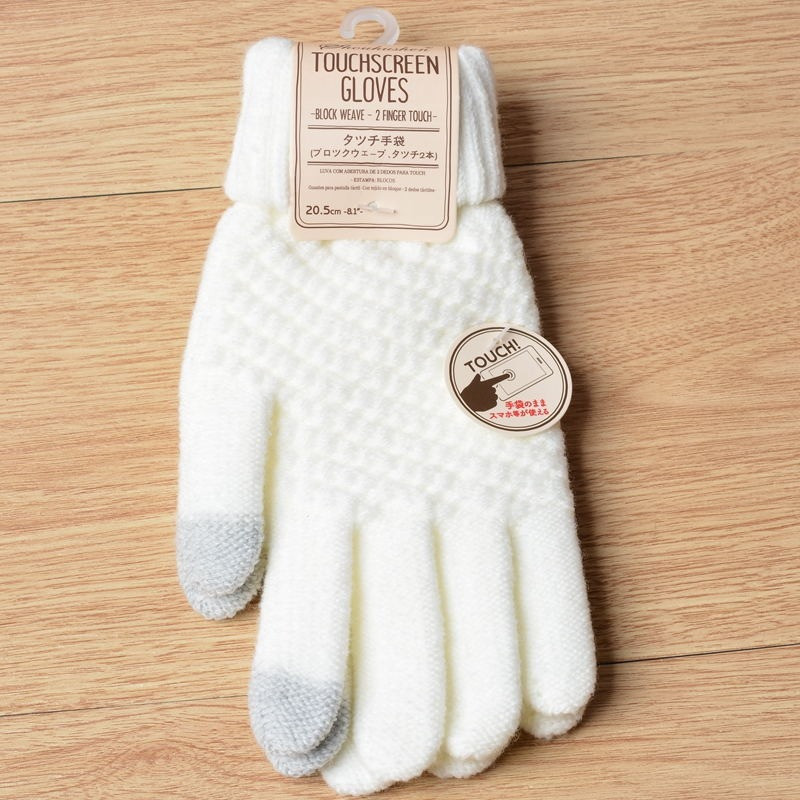 Рукавички жіночі зимові iGlove в'язані для сенсорних екранів Touchscreen gloves (білі), фото 1