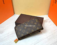 Женский кожаный кошелек Louis Vuitton Monogram Луи Виттон двухзмеечный 4