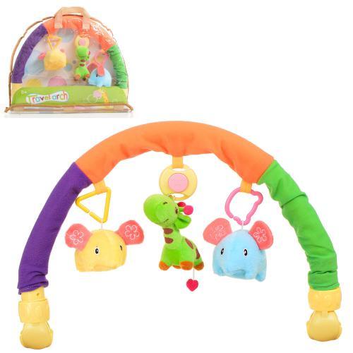 Підвіска дуга на коляску 810 з плюшевими підвісками іграшками для малюків, фото 1