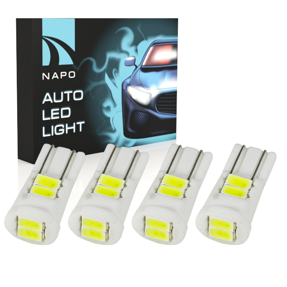 Автолампи діодна T10-5630-6smd Ceramic комплект 4 шт T10 W5W колір світіння білий