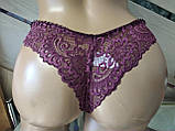 Стринги жіночі мереживні 44-46р фіолетові, фото 2