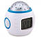 Музичний годинник будильник із проектором зірок нічник 1038 працює від батарейок проєктор у дитячу, фото 3