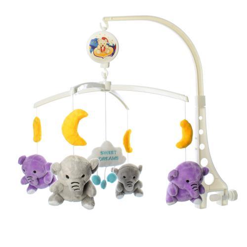 Заводна дитяча карусель XQT701-2-3-5 з плюшевими іграшками підвісками, фото 1