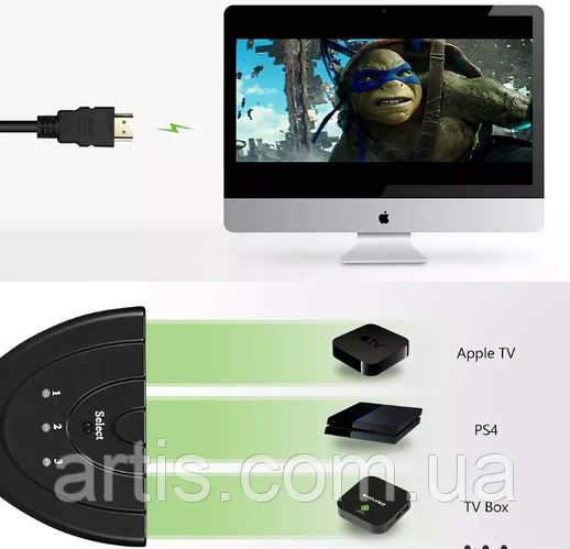 Купить HDMI 2K свич из 3х в 1 сплиттер switch переключатель коммутатор ...
