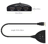 HDMI 2K свіч з 3х в 1 спліттер switch перемикач комутатор світч, фото 4