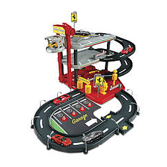 Ігровий набір Гараж Ferrari (3 рівні, 2 машинки, 1:43) Bburago Ferrari Parking Garage Playset 18-31204