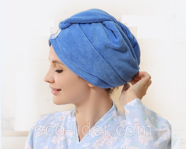 Тюрбан рушник (чалма) для сушки волосся, фото 1