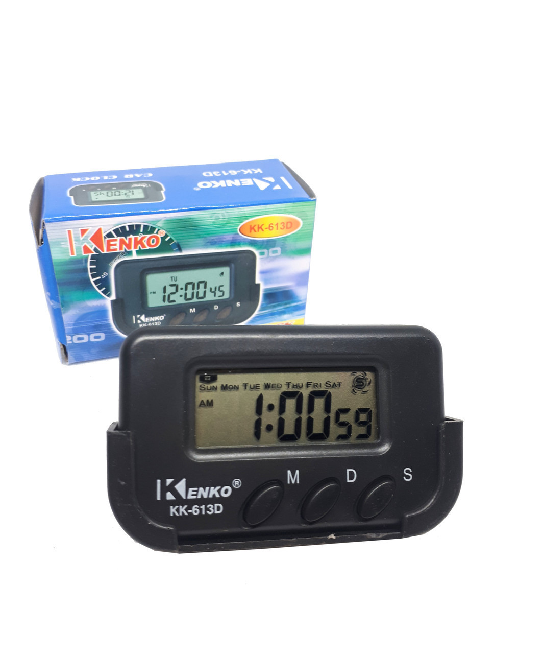 Годинник Kenko з будильником, таймером і секундоміром на липучці автомобіль KK-613D, фото 1